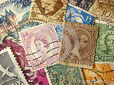 World Postage Stamps Editorial Stock Photo