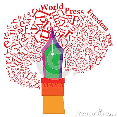 World Press Freedom Day Cartoon Illustration
