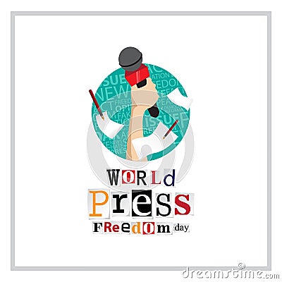 World press freedom day background with illustration Vector Illustration