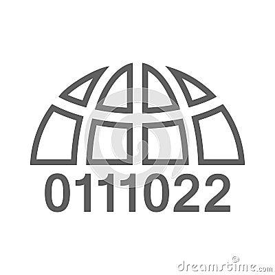 World, Programming, code icon. Gray vector sketch. Vector Illustration