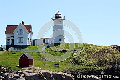 World re-known Nubble Lighthouse, landmark in York, Maine, 2018 Editorial Stock Photo