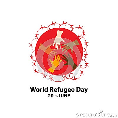 World refugee day on june 20th Vector Illustration