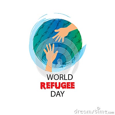 World refugee day on june 20th Vector Illustration