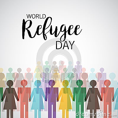 World Refugee Day. Cartoon Illustration