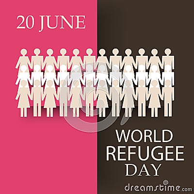 World Refugee Day. Cartoon Illustration