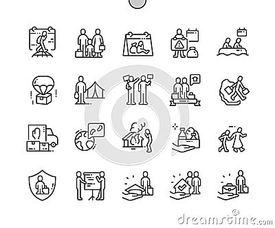 World Refugee Day Well-crafted Pixel Perfect Vector Thin Line Icons 30 2x Grid for Web Graphics and Apps Vector Illustration
