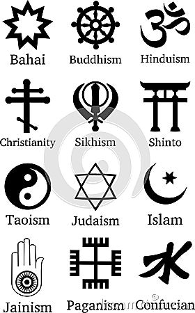 World Religion Symbols Stock Photo