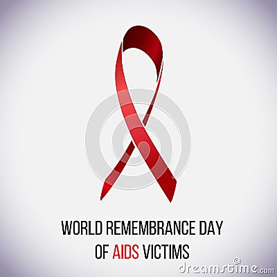 World Remembrance Day of AIDS Victims. Red AIDS ribbon. May 21. Vector illustration. Vector Illustration