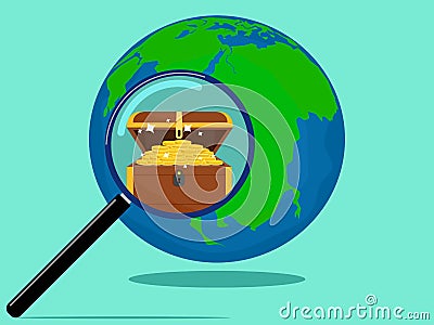 World resources are treasures. The concept of earth resources is important Vector Illustration