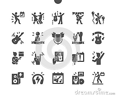 World Rock-n-roll Day 13 April. Calendar. Dancing, music Vector Illustration