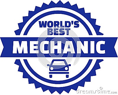 World`s best motor mechanic button Vector Illustration
