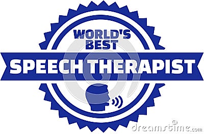 World`s best Speech therapist button Vector Illustration