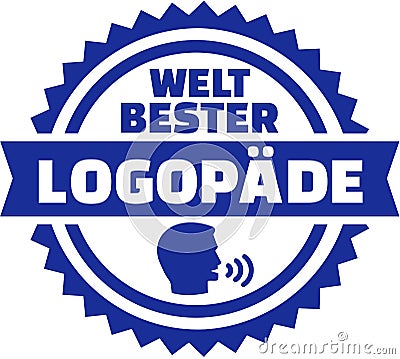 World`s best Speech therapist german button Vector Illustration