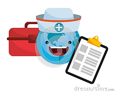 World saving cartoon Vector Illustration