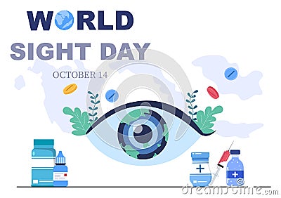 World Sight Day Background Vector Illustration Which is Commemorated Every Year for Where to Check Vision, Blindness on the Eyes Vector Illustration