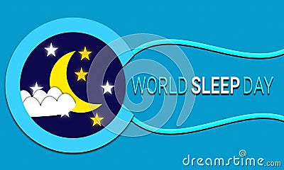 World Sleep day is observed every year in March Cartoon Illustration