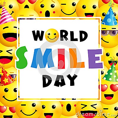 World Smile Day banner, October 2 Vector Illustration