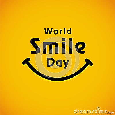 World Smile Day lettering banner Vector Illustration