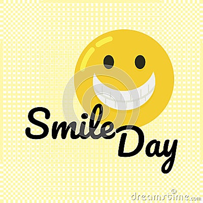 World Smile Day vector illustration with cheerful emoticon. Vector Illustration