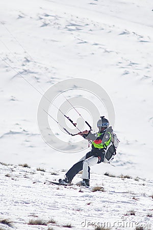 World snowkite contest Altosangro 2016 Editorial Stock Photo
