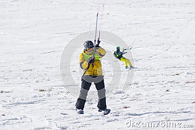 World snowkite contest Altosangro 2016 Editorial Stock Photo