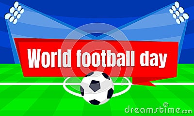 World soccer day concept banner, flat style Vector Illustration