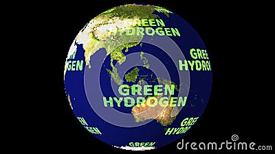 World south east asia map tiny mosaic with green hydrogen digital green text Stock Photo