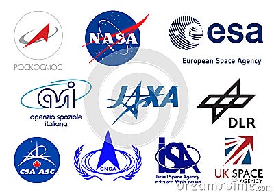 World space agencies logos Vector Illustration