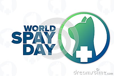 World Spay Day. Holiday concept. Template for background, banner, card, poster with text inscription. Vector EPS10 Vector Illustration