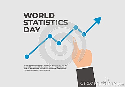 World statistic day background with hand graphic chart Vector Illustration