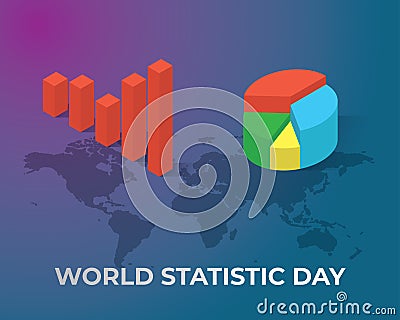 World statistic day ilustration world Vector Illustration