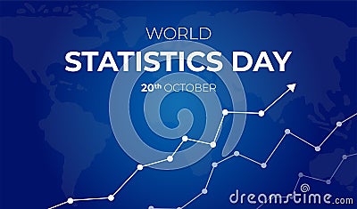 World Statistics Day Blue Background Illustration Vector Illustration