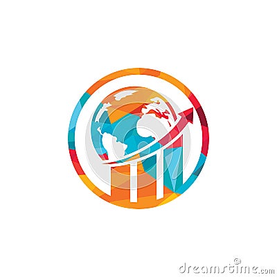 World Stats vector logo design template. Vector Illustration