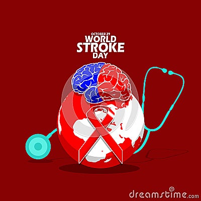 World Stroke Day on October 29 Vector Illustration