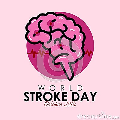 world stroke day poster template vector Stock Photo