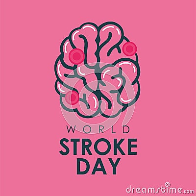 world stroke day poster template vector Vector Illustration