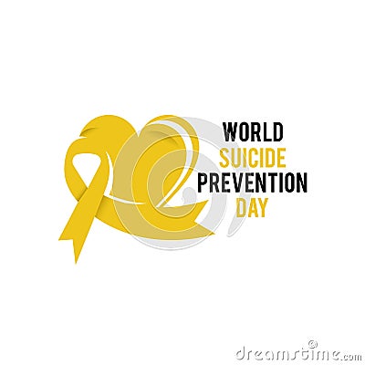 World Suicide Prevention Day September 10 concept with awareness ribbon Vector Illustration