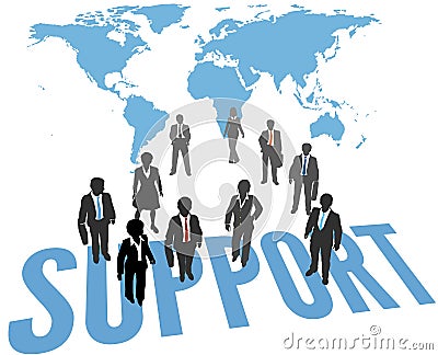World Support Service Business People Vector Illustration