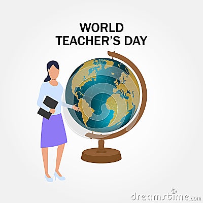 World Teachers` Day. Internatioanl holiday. Greeting card. Vector illustration. EPS 10 Vector Illustration