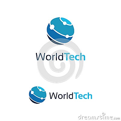 World Tech Logo Template Design Vector Illustration