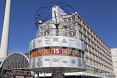 World Time Clock at Alexanderplatz Editorial Stock Photo