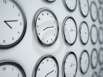 World time wall Stock Photo