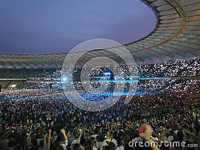 World tour concert Okean Elzy in Kiev Stock Photo