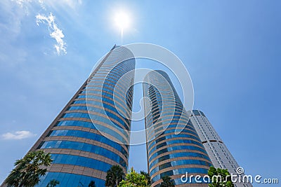 World Trade Center and Bank of Ceylon buildings are the tall building in Colombo Stock Photo