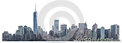 World Trade Center and skyscraper in Lower Manhattan, New York City, isolated Stock Photo