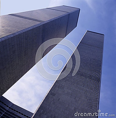 The World Trade Center Twin Towers in 1991 Stock Photo