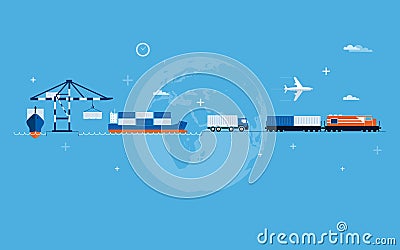 World Transportation Concept Vector Illustration