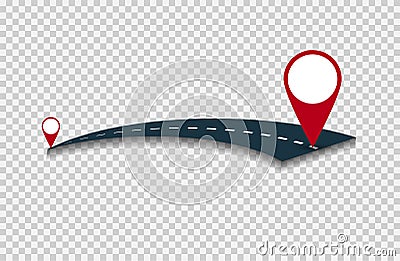 World travel concept background,road trip around the world on white transparent.Vector illustration Vector Illustration