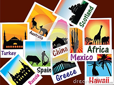 World travel photos Vector Illustration