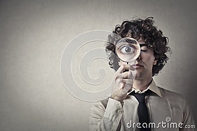 The world trough magnifying glass Stock Photo